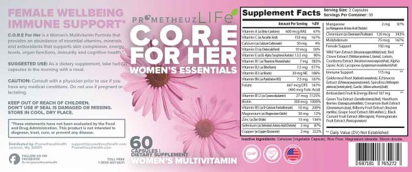 Women’s Multivitamin – C.O.R.E for Her Detail